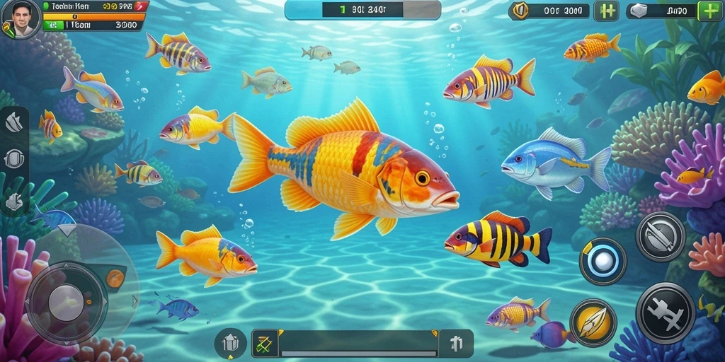 Tampilan gameplay Tembak Ikan yang seru dan menarik.