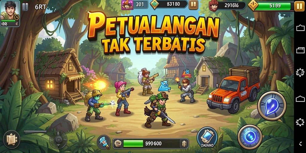 Tampilan permainan Idle dari 6RT dengan grafik yang menarik.