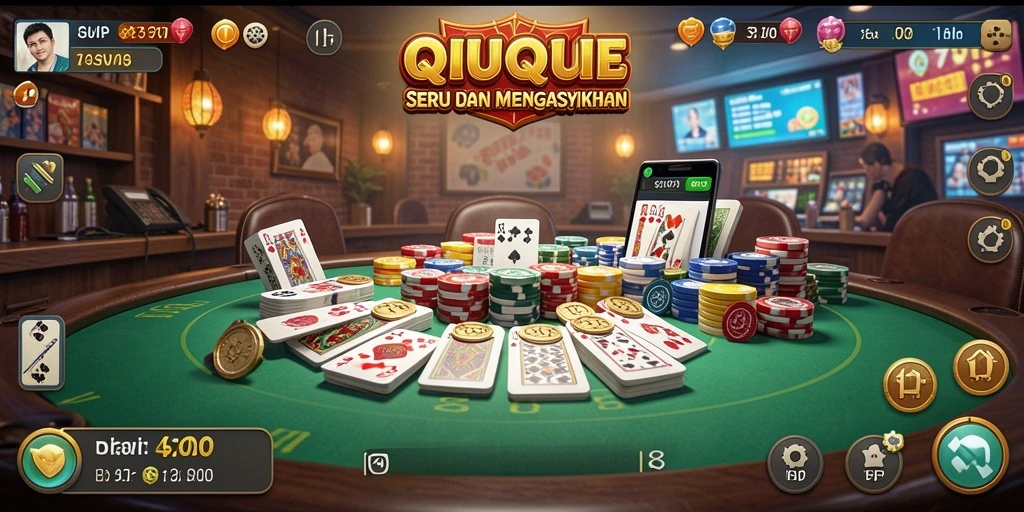 Tampilan menarik dari gameplay QiuQiu di 7SVIP.