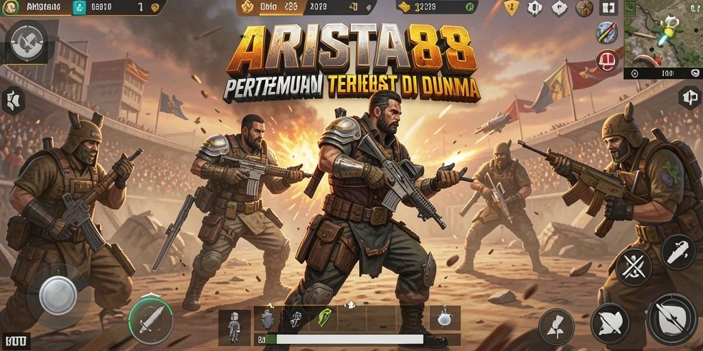 Tampilan gameplay seru ARISTA88 dengan aksi pertempuran yang mendebarkan.