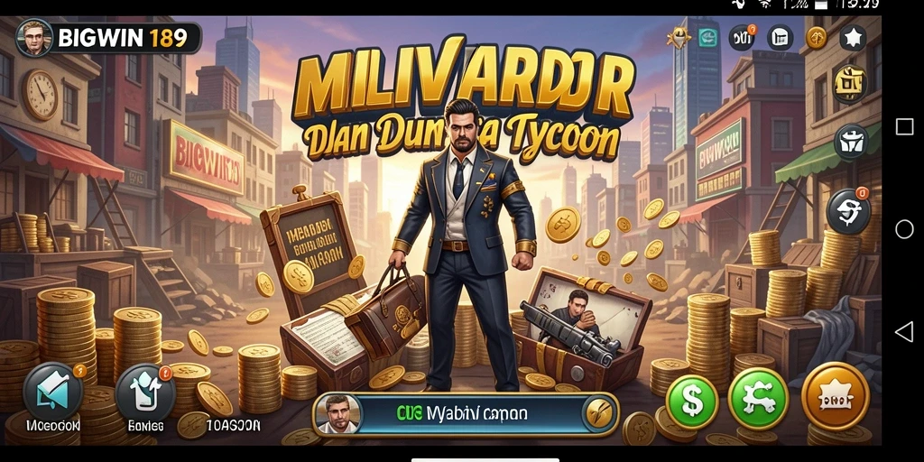 Screenshot gameplay BIGWIN189 menunjukkan aktivitas bisnis yang dinamis.