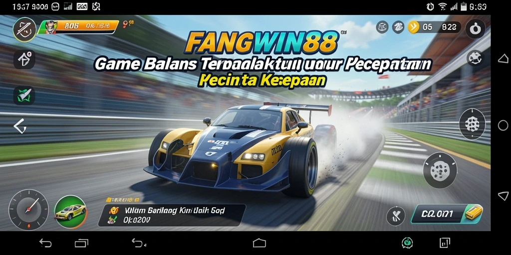 Tampilan menarik dari gameplay balap di FANGWIN88.