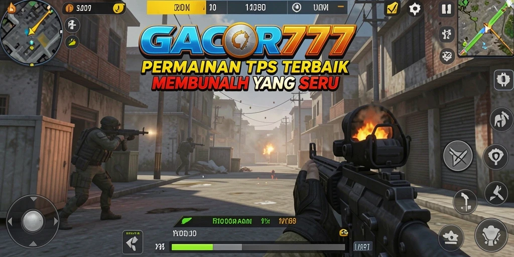 Screenshot gameplay seru dari GACOR777, menampilkan aksi tembak-menembak yang mendebarkan.