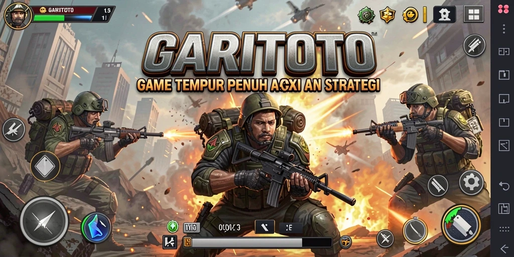 Tangkapan layar GARITOTO menampilkan aksi pertempuran yang mendebarkan.