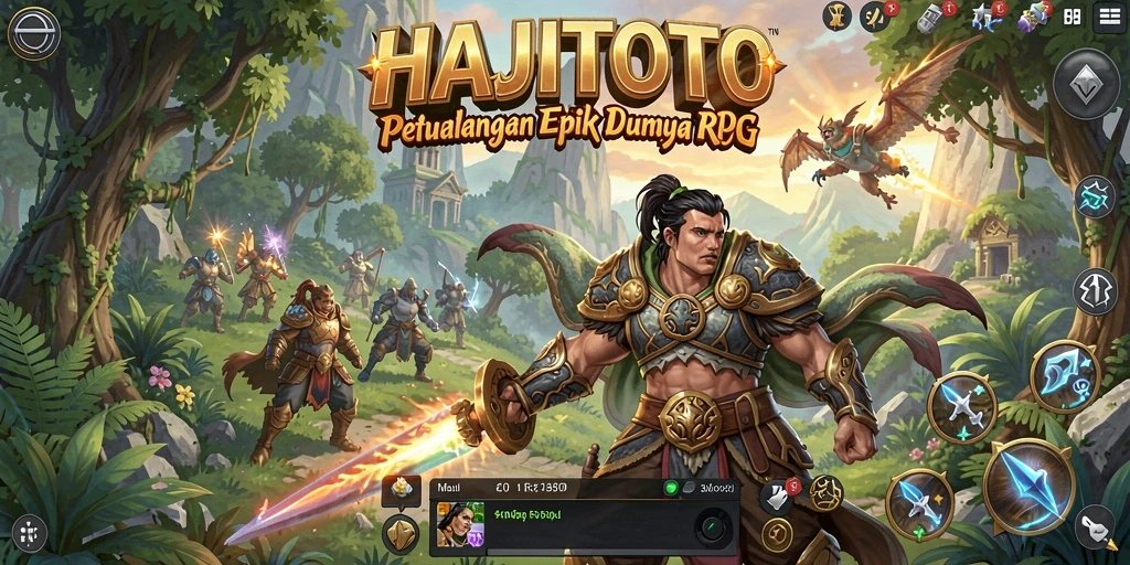 Gameplay seru HAJITOTO dengan karakter petualang.