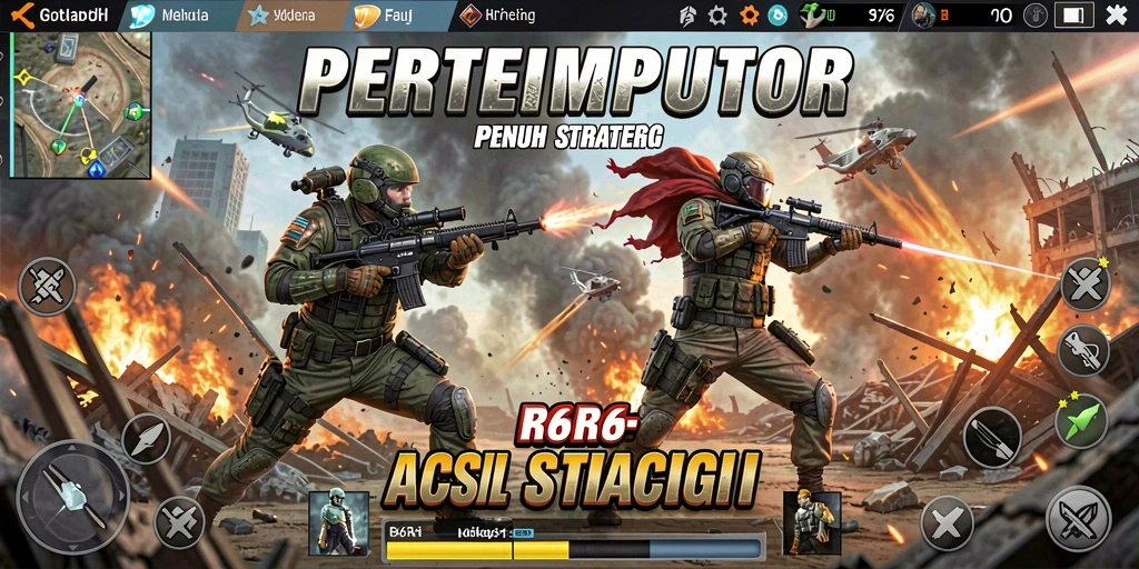 Tangkapan layar menunjukkan aksi pertempuran mendebarkan dalam R6R6.