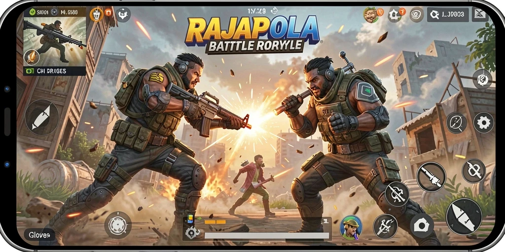 Gameplay epik RAJAPOLA yang penuh aksi dan strategi.