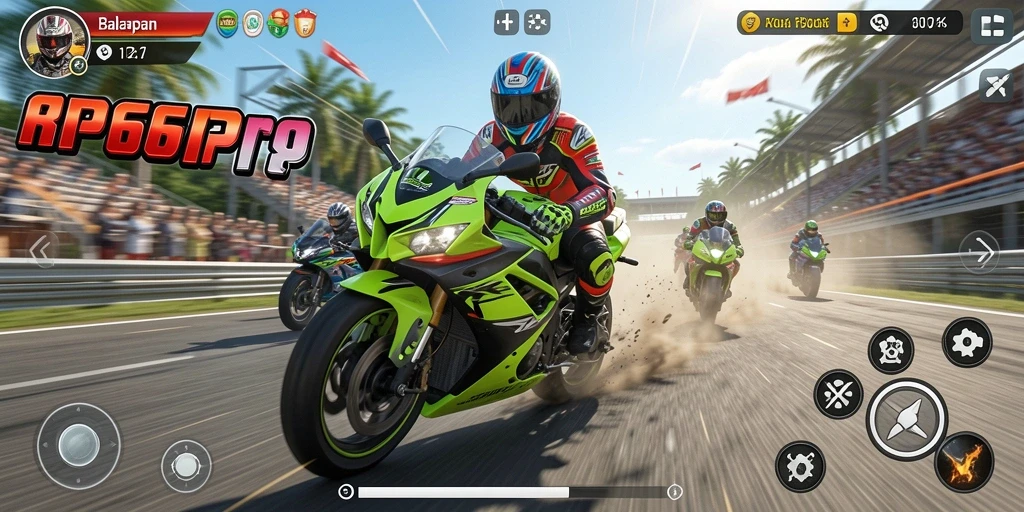 Tampilan gameplay seru dari balapan motor di RP62RP.