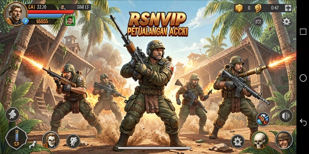 Tangkapan layar gameplay RSNVIP yang menunjukkan pertempuran epik.