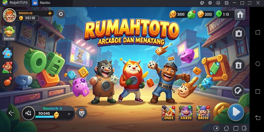 Tampilan gameplay RUMAHTOTO yang penuh aksi dan tantangan arcade.