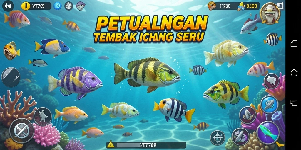 Tampilan gameplay VT789 yang menegangkan saat menangkap ikan.