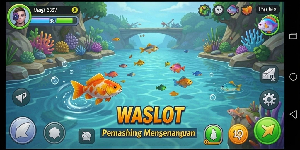 Gameplay WASLOT menampilkan pengalaman memancing yang seru dan realistis.