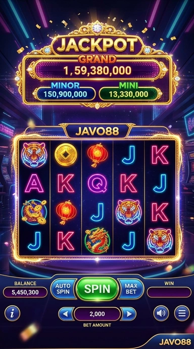 Tampilan awal aplikasi javo88 dengan berbagai pilihan aplikasi.